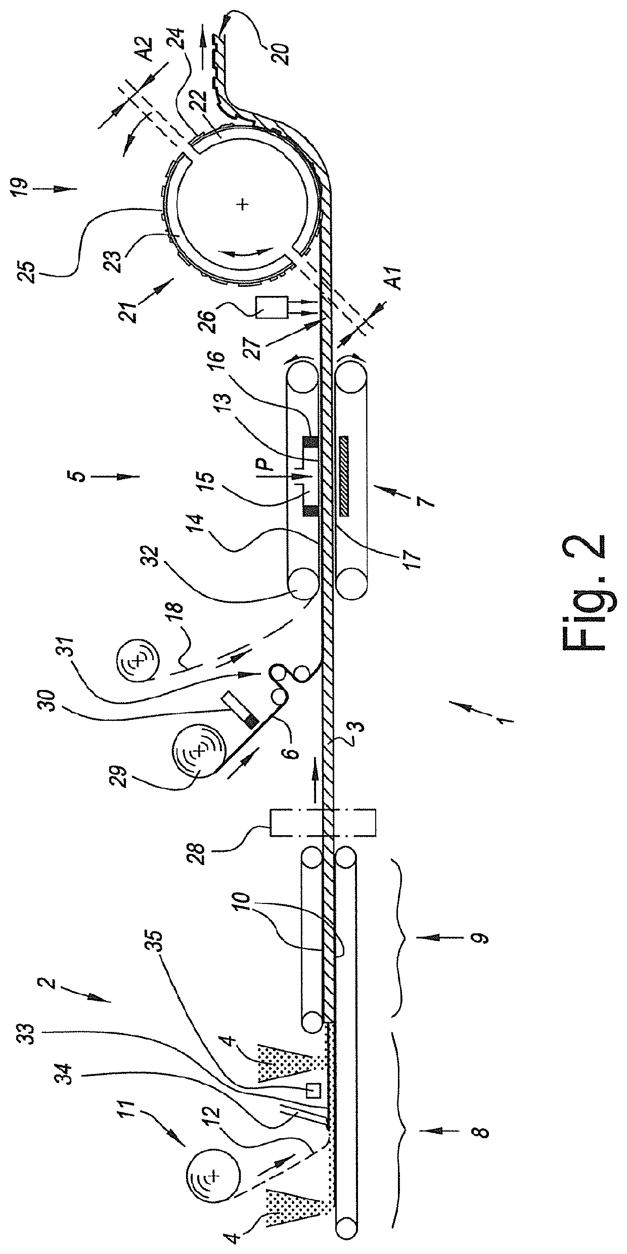 Method and installation for manufacturing a floor covering product and floor covering product obtained hereby