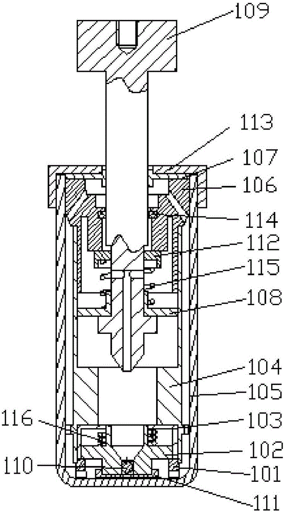 Resonance-peak-free hydraulic vibration isolator and vibration reducing module thereof