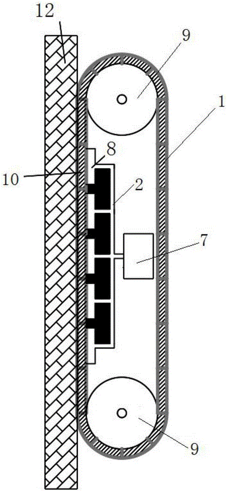 Wall-climbing robot with tunnel wall adsorption function and inspection method for water diversion and power generation tunnel of hydropower station