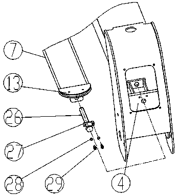 Double-hydraulic-cylinder inhaul cable built-in adjustable telescopic arm for straight-arm crane