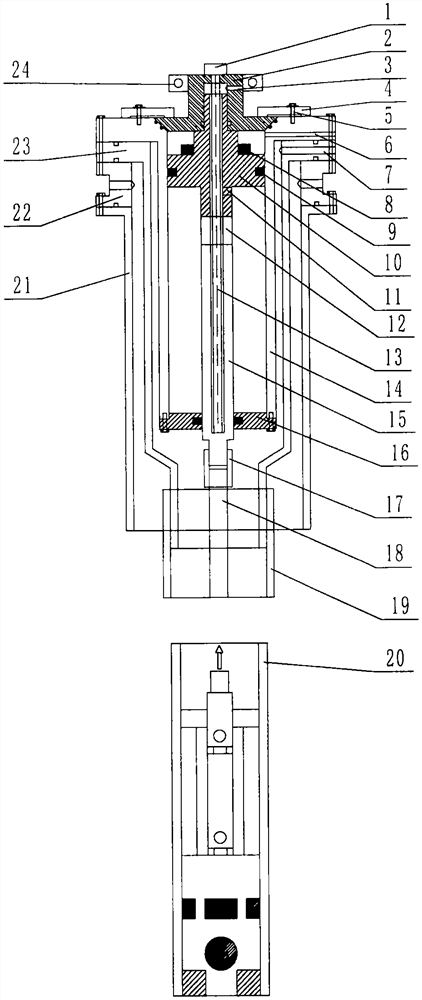 In-well hydraulic pumping unit in well