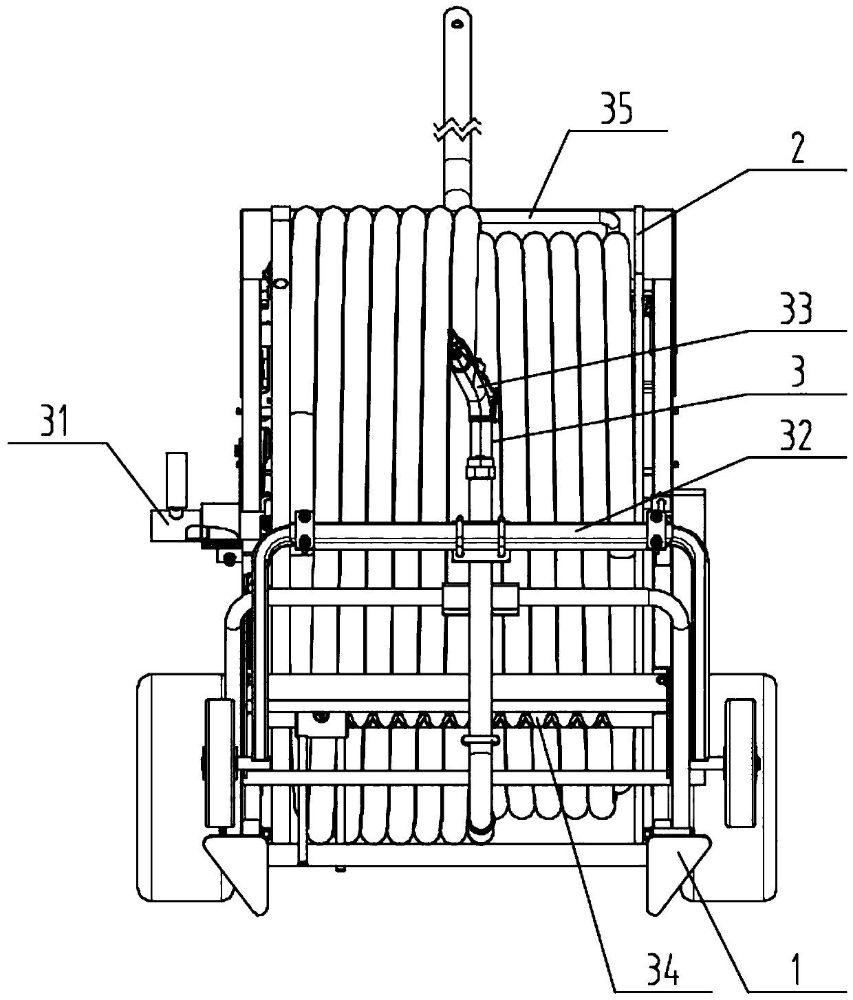 Intermittent rewind type small reel sprinkling irrigation machine