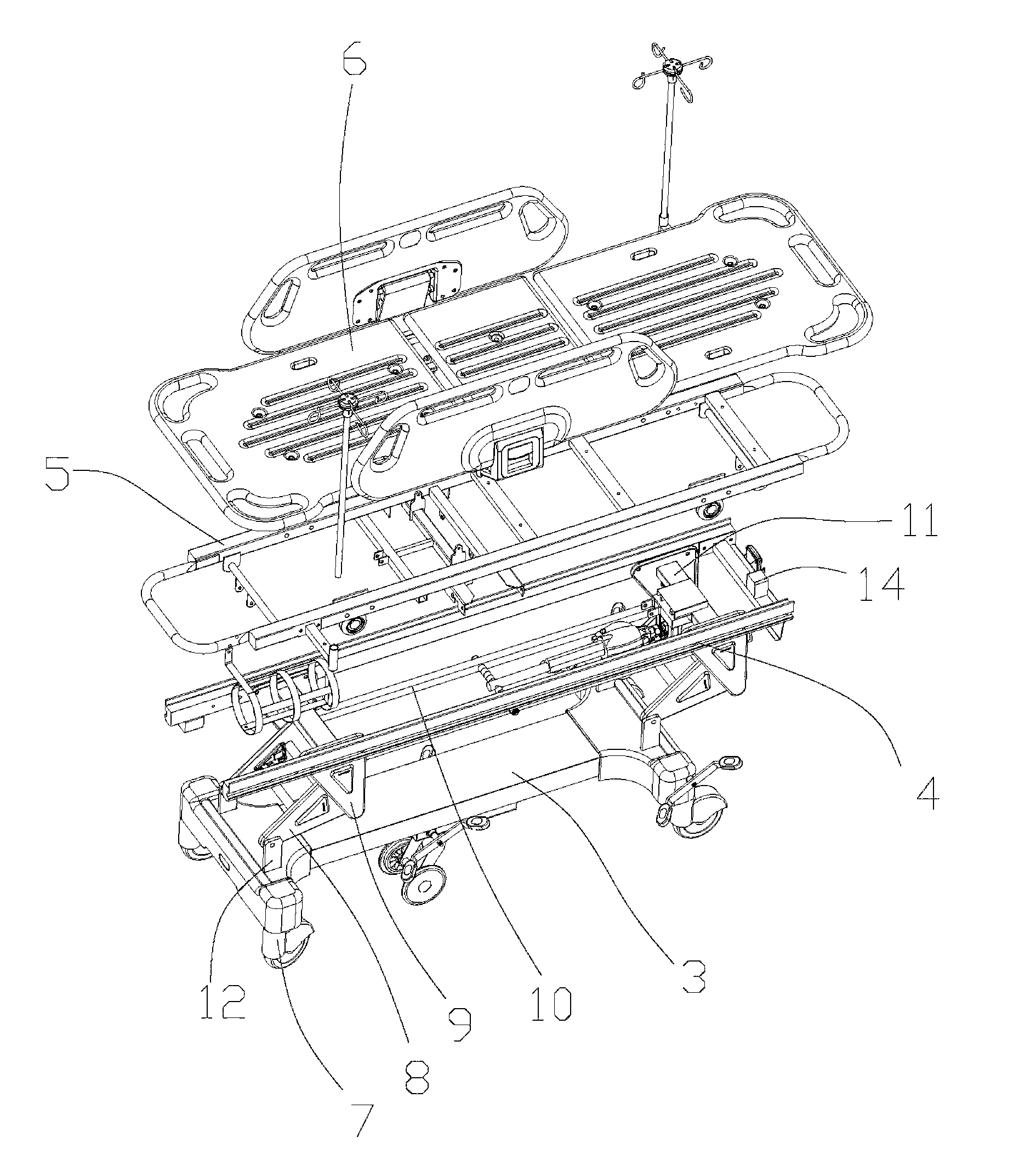 Automatic medical butt-joint cart