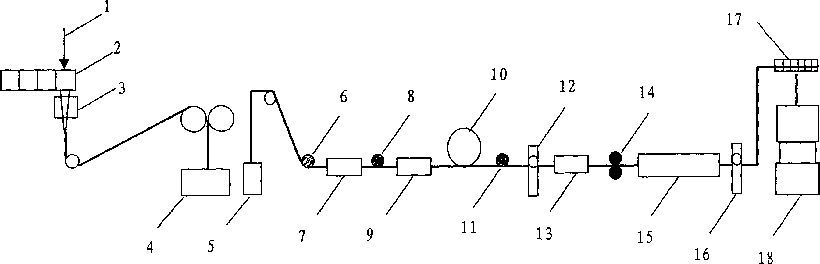 Dacron thin-denier high-hollow short fiber and its production method