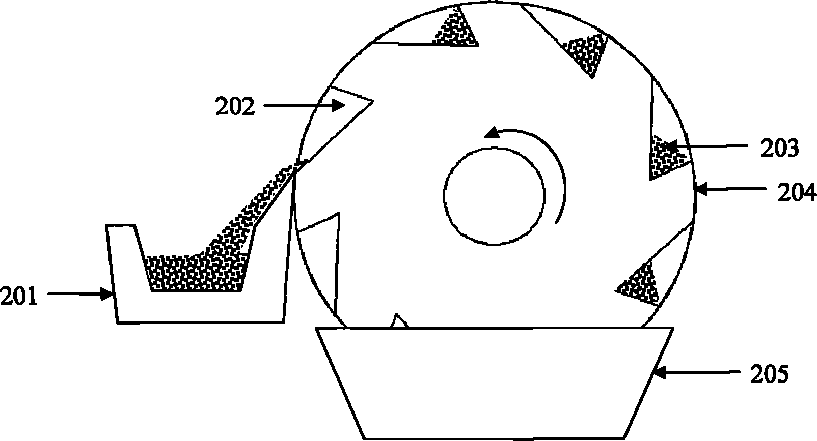 Continuous coating material conveying device for linear metal coating evaporation source