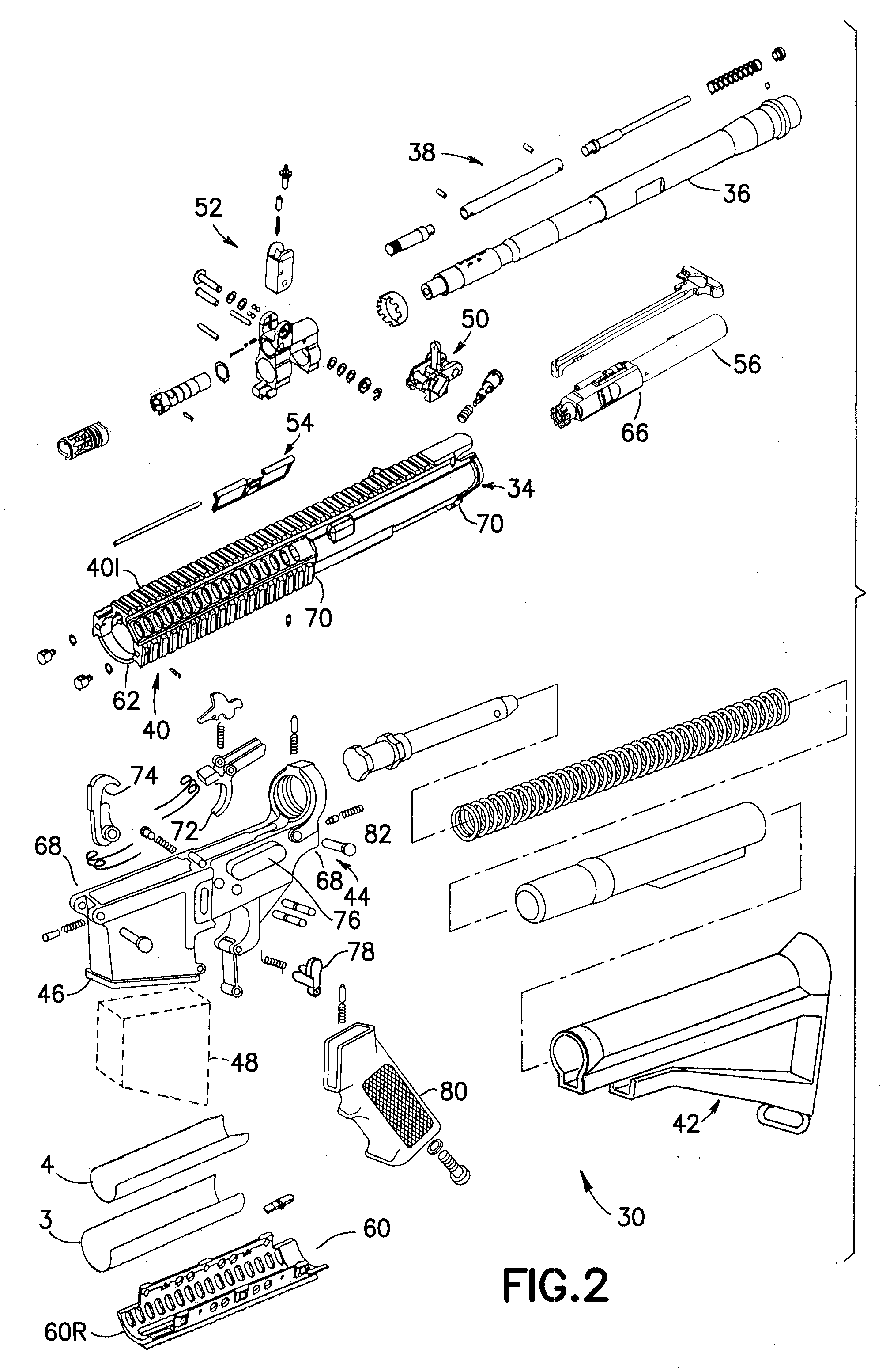 Law enforcement carbine with one piece receiver