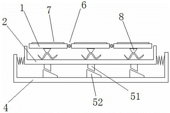 Two-way damping buffer base of machine tool