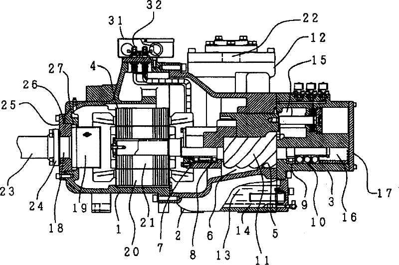 Enclosed compressor for refrigeration agent for air conditioner or refrigerator