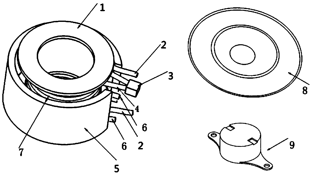 Induction heating coil applied to hot-charging knife handle