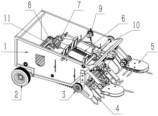 Mountain land small-size potato harvesting and seedling vine separation combination machine