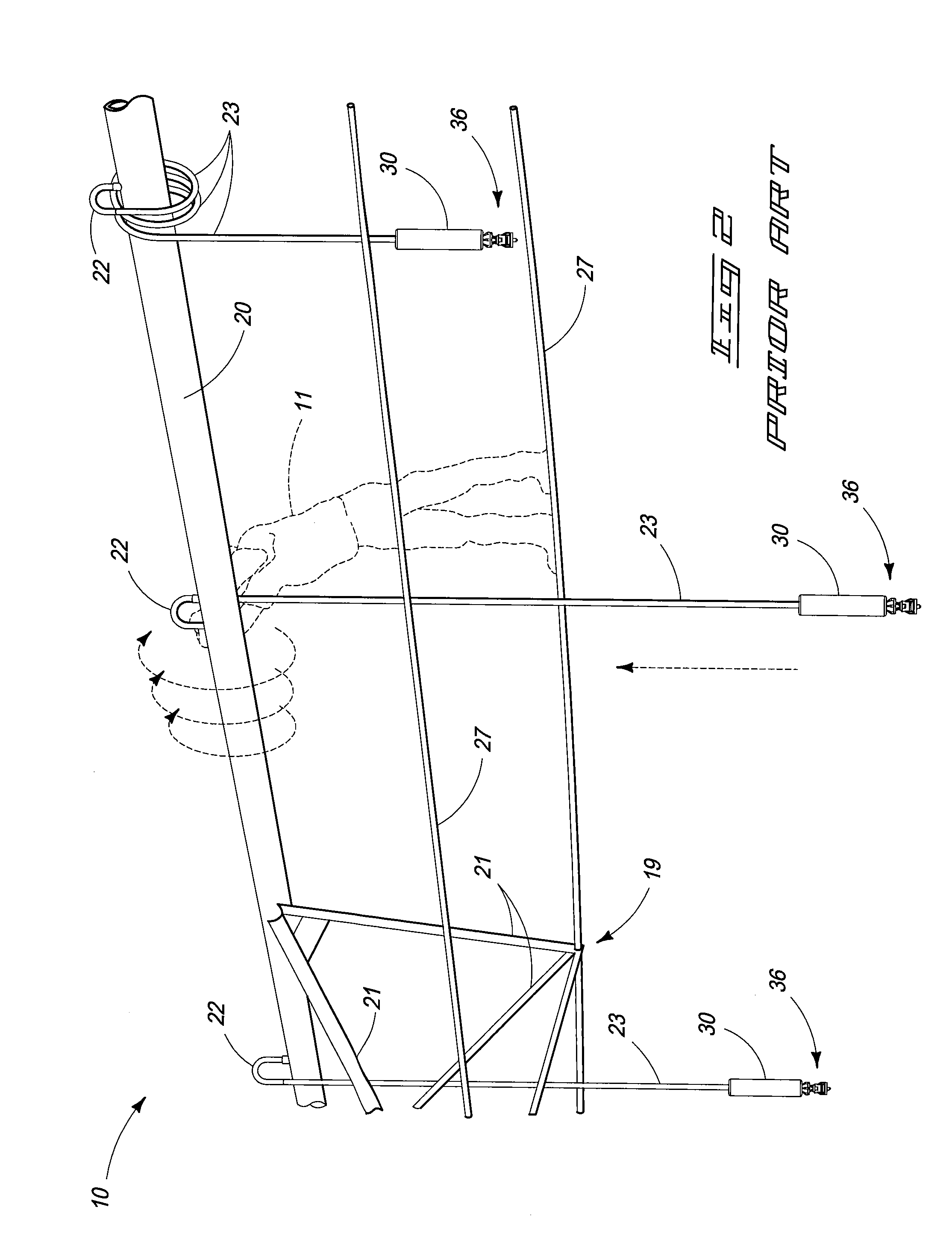 Apparatus and Method for Supporting a Flexible Hose Sprinkler Head on an Elevated Irrigation Supply Line