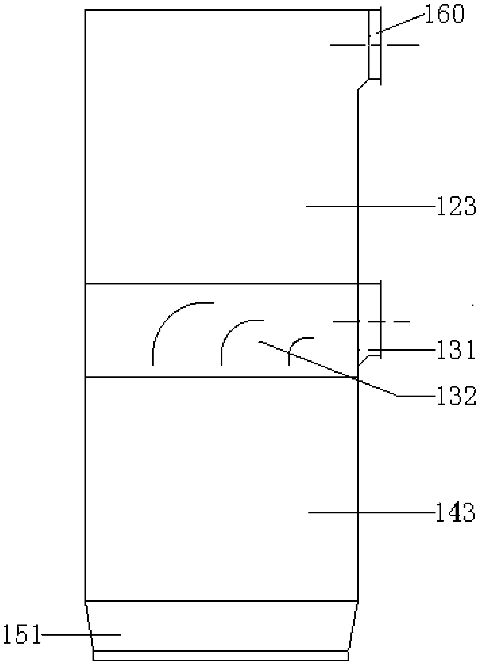 Cross-flow type two-stage moving bed active coke waste gas integrated purification tower