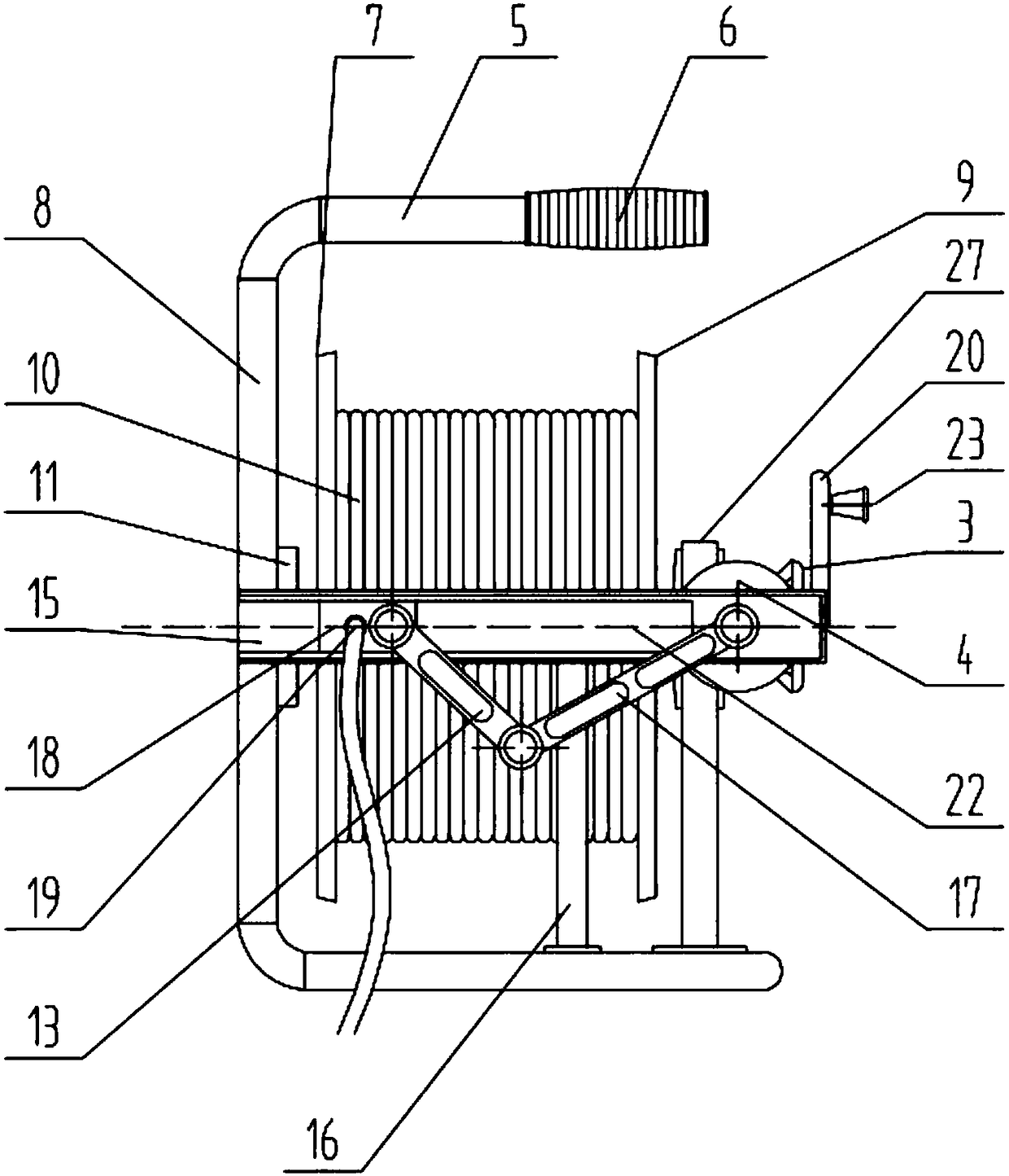 A grounding cable winding device