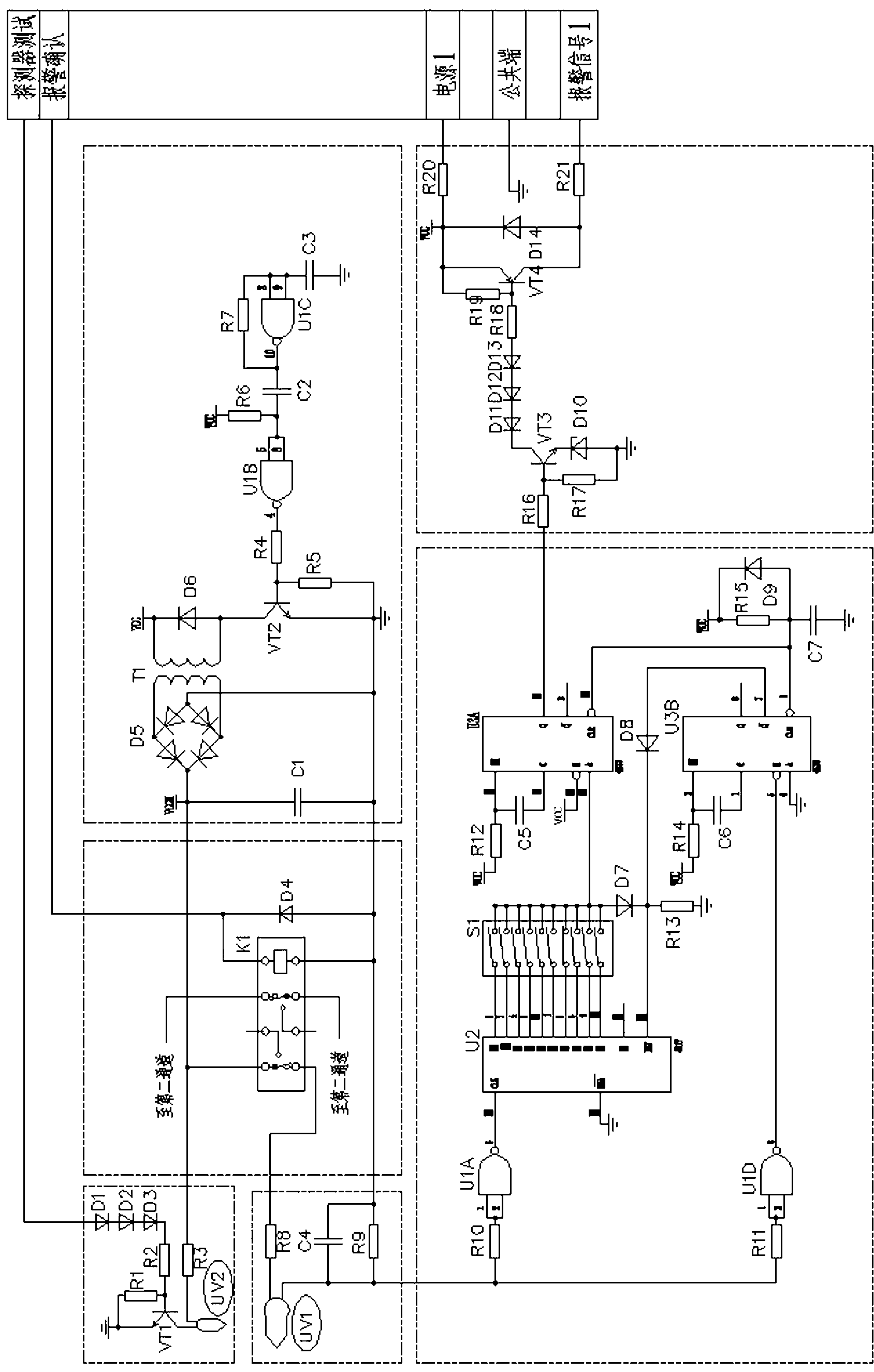 Ultraviolet flame detector for automatic fire extinguishment system