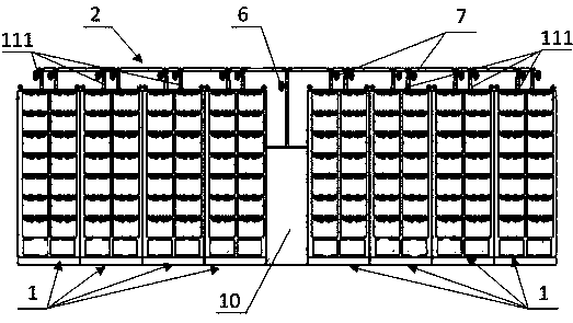 Energy storage battery cluster with fire fighting structure