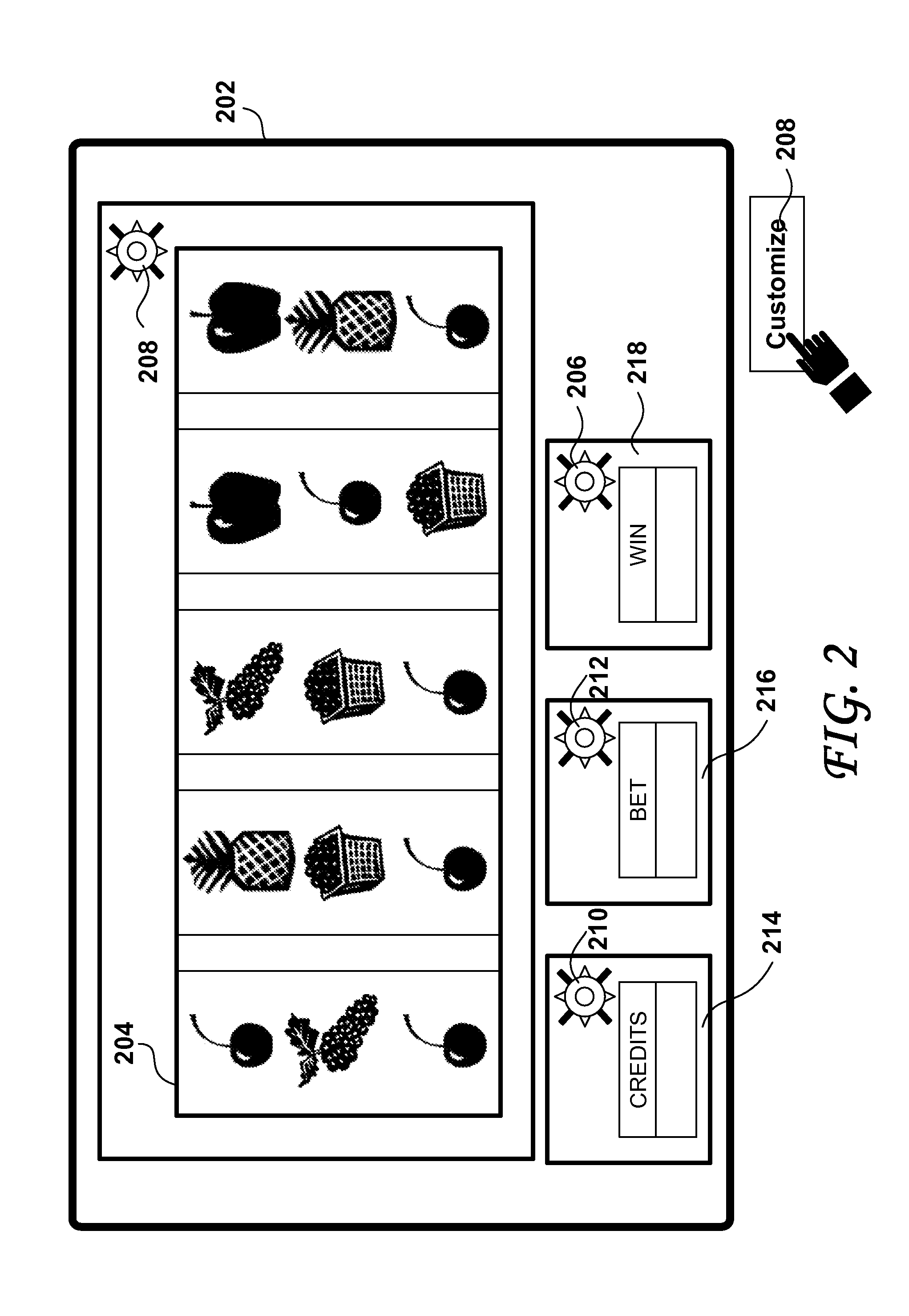 Universal player control for casino game graphic assets