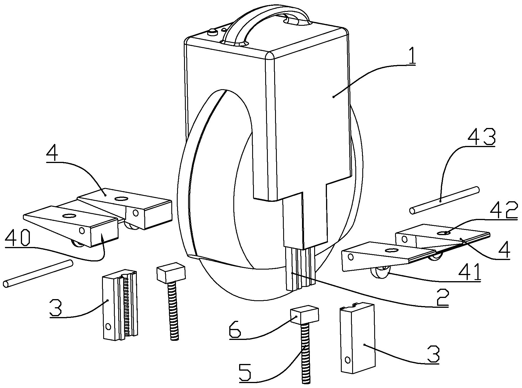 Self-balancing wheelbarrow with pedals provided with auxiliary wheels