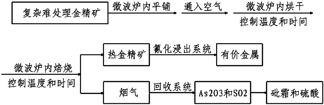 A technology for pretreatment of complex and refractory gold concentrates by industrial microwave