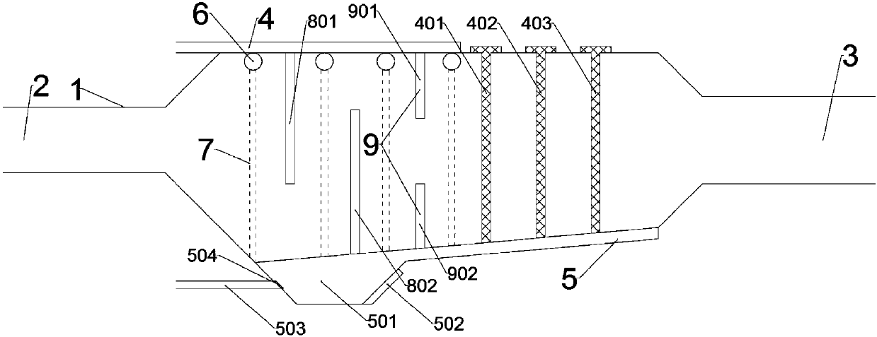 Straight-through gas purification device