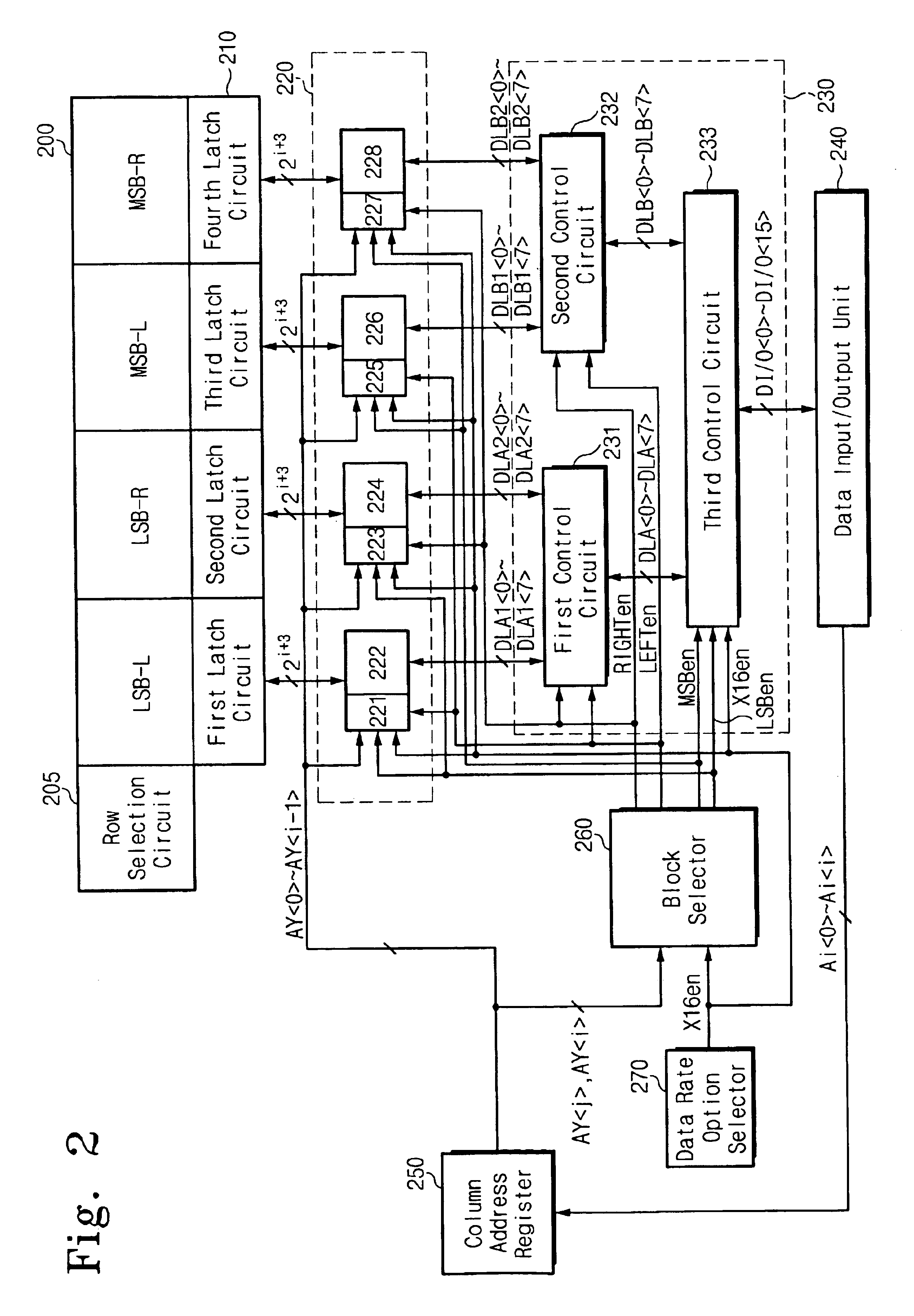 Nonvolatile semiconductor memory with X8/X16 operation mode using address control