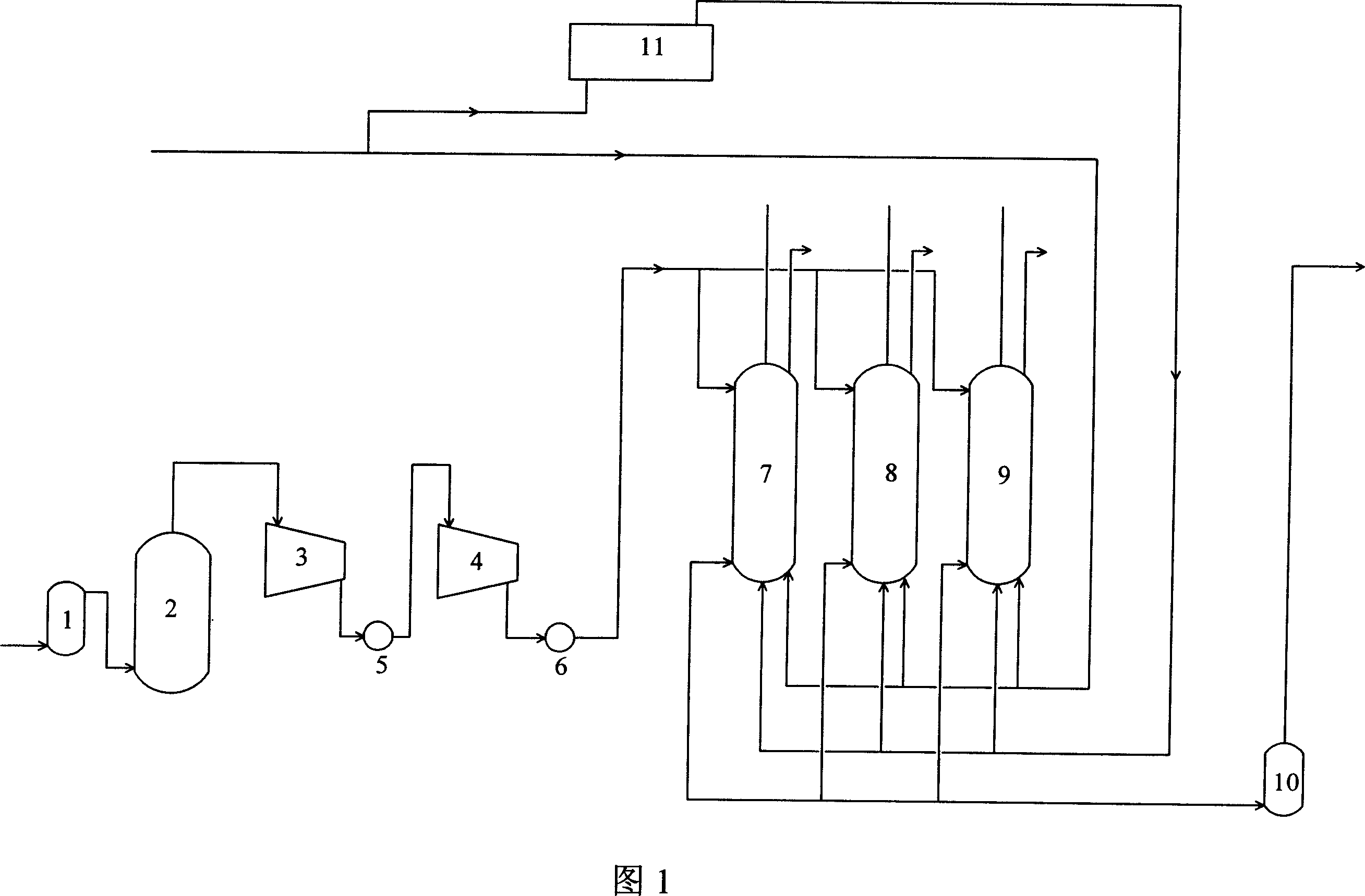 Process and equipment for liquefying air-containing coal-bed gas