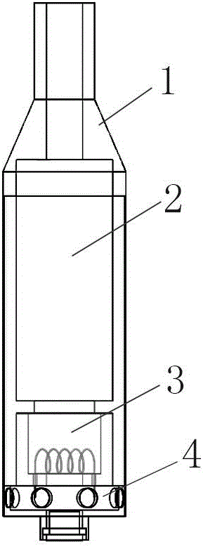 Electronic smoke atomizer based on hot airflow non-contact heating