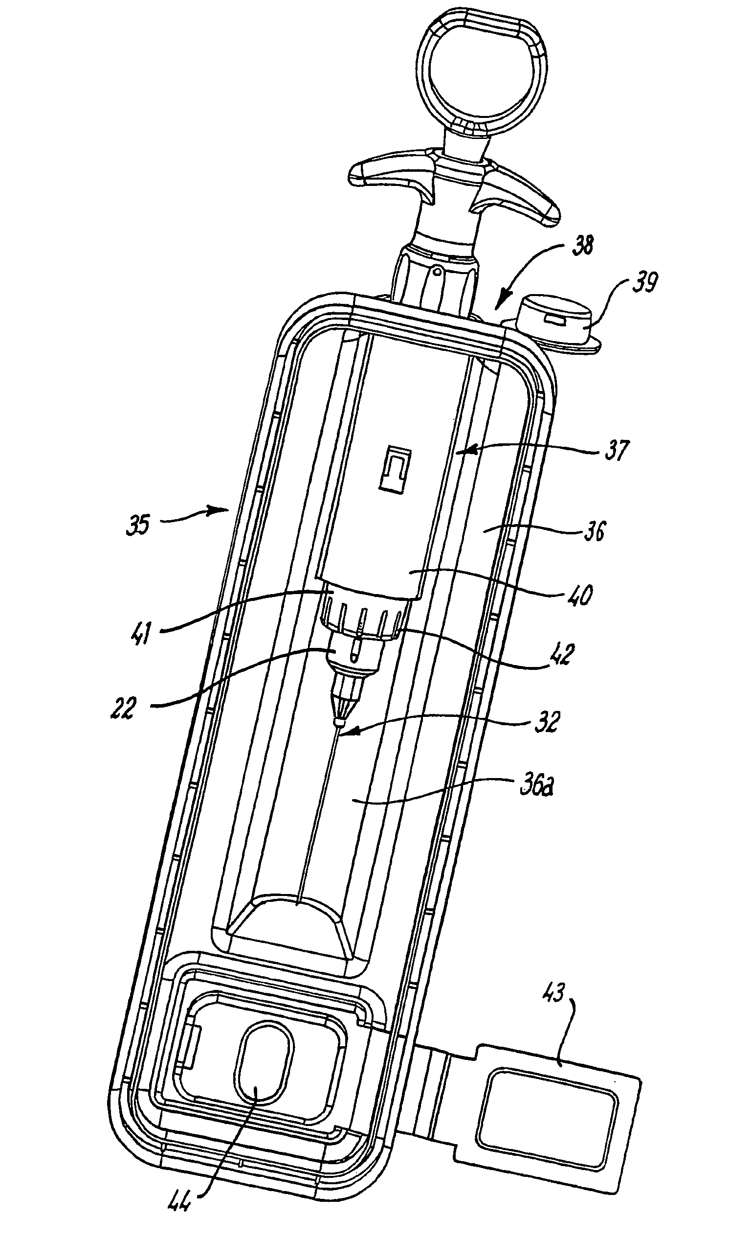 Safety syringe with re-usable main parts, method for disposal of a needle into a container and container for disposable parts