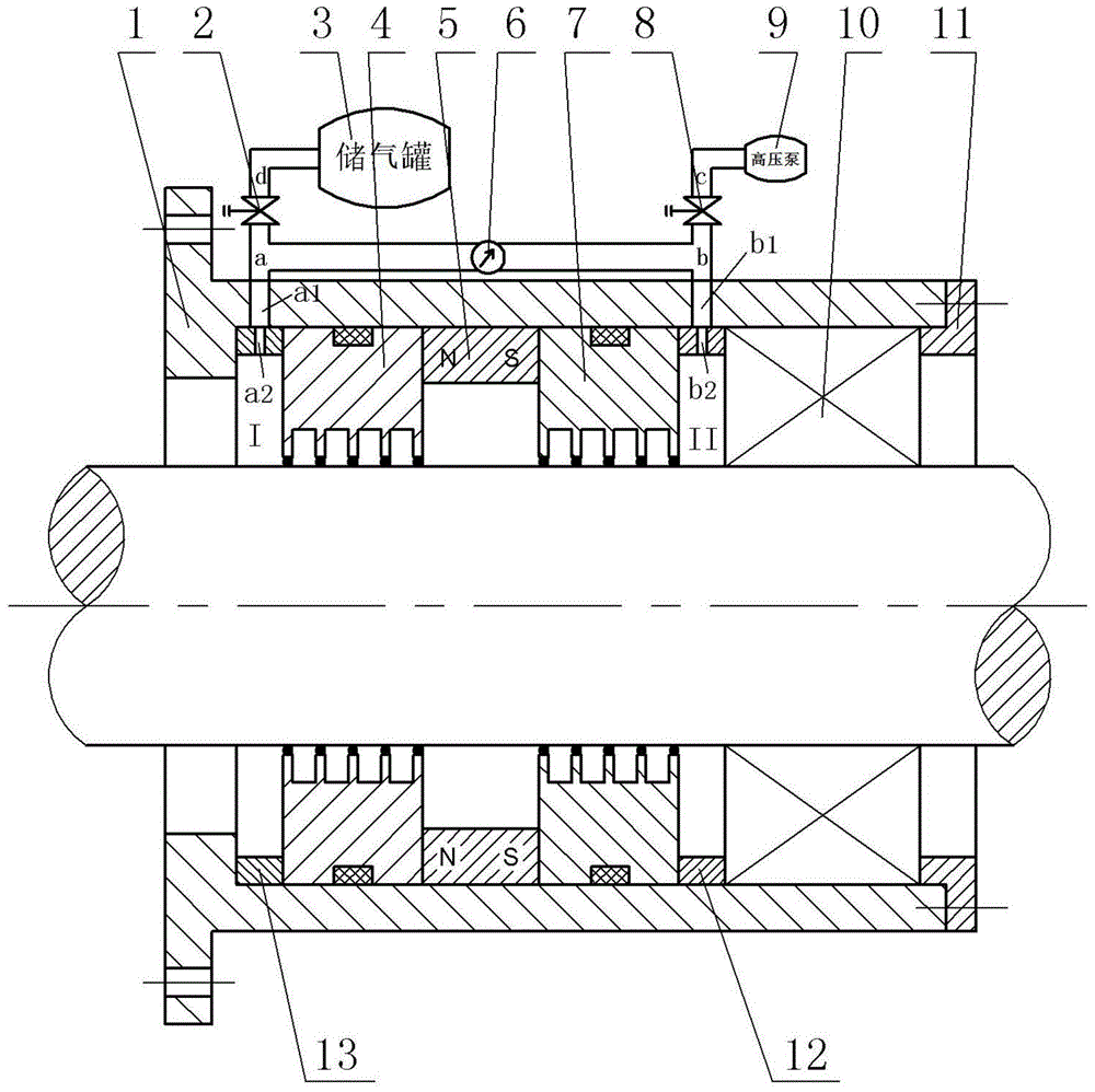 Device for improving magnetic liquid sealing pressure endurance capacity