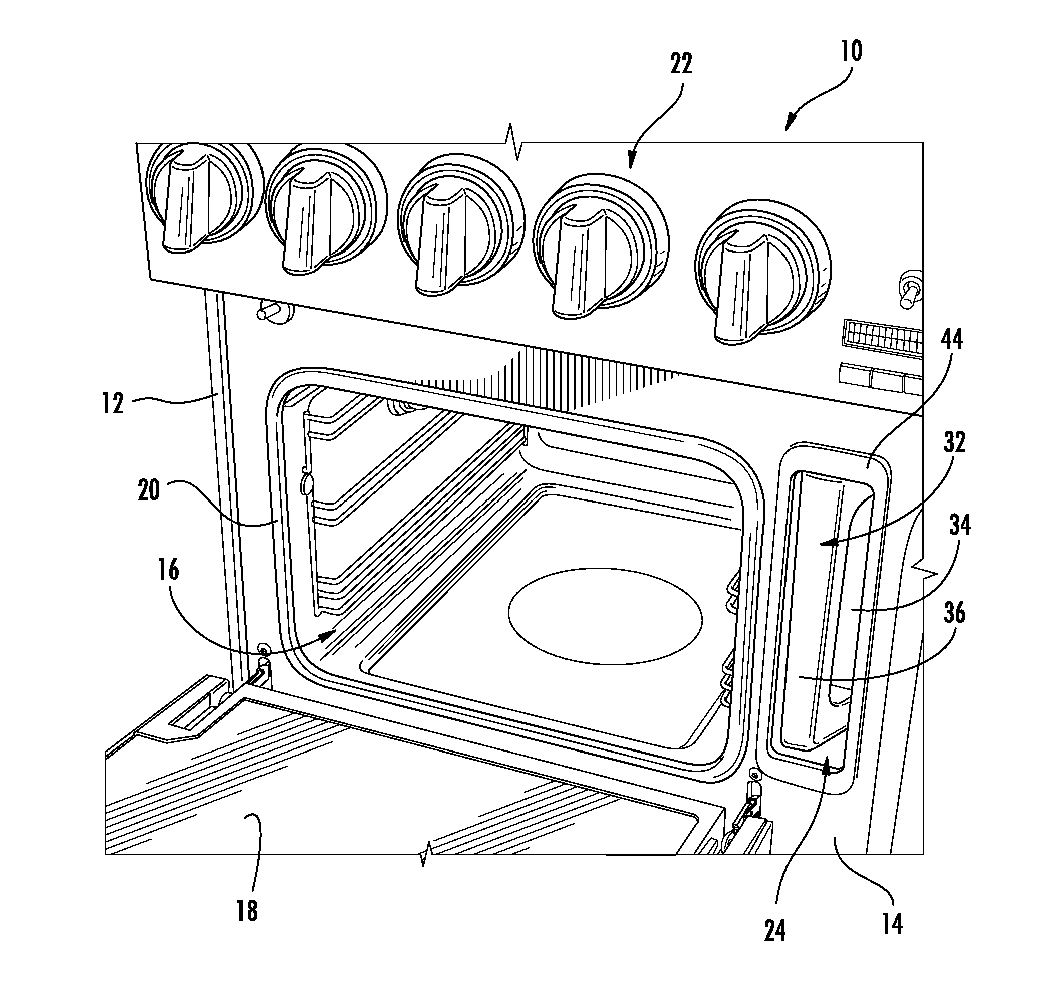 Home appliance with recessed water vessel housing