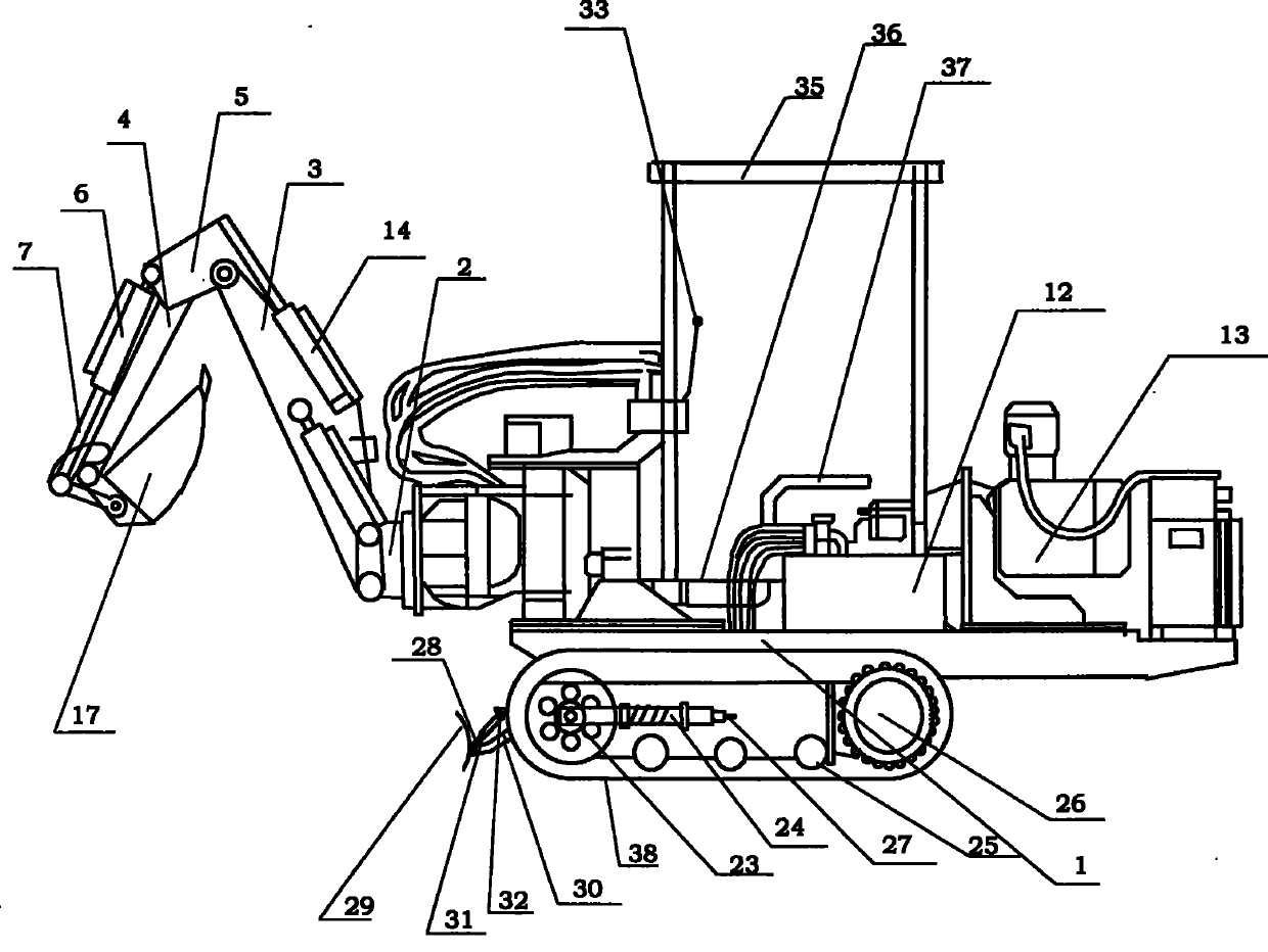 Multifunction downhole bottom ripping machine