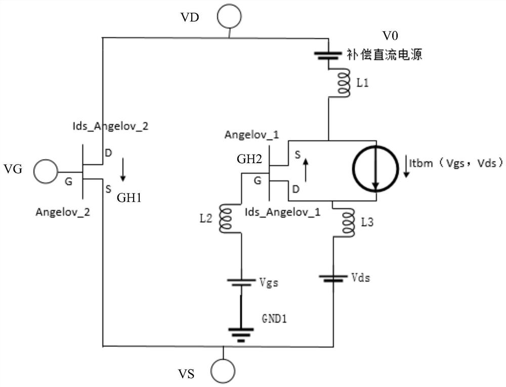 GaN HEMT scaling model circuit topological structure