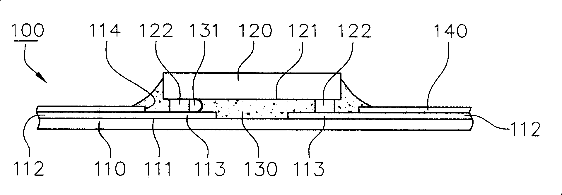 Integrated circuit encapsulation structure for improving glue padding