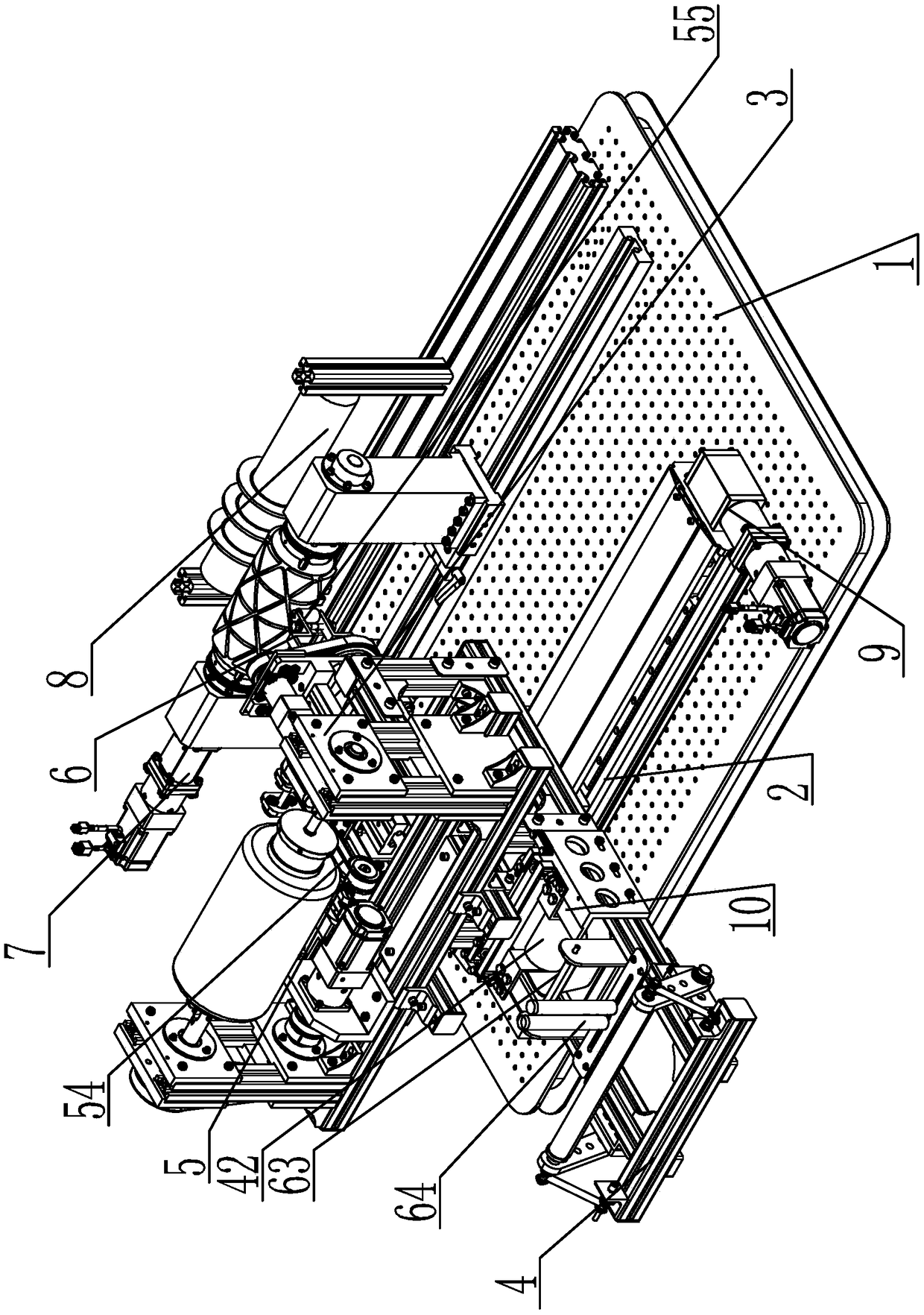 Desktop type four-axis linkage fiber winding machine for molding grid structure