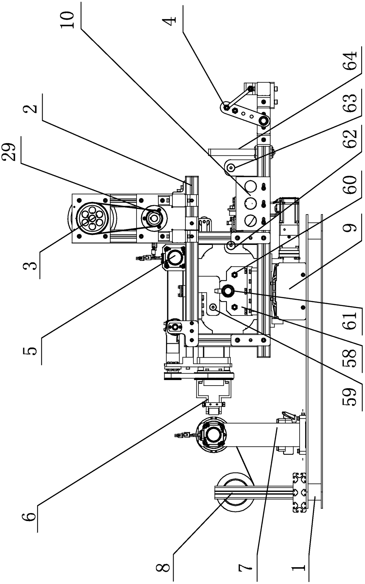 Desktop type four-axis linkage fiber winding machine for molding grid structure