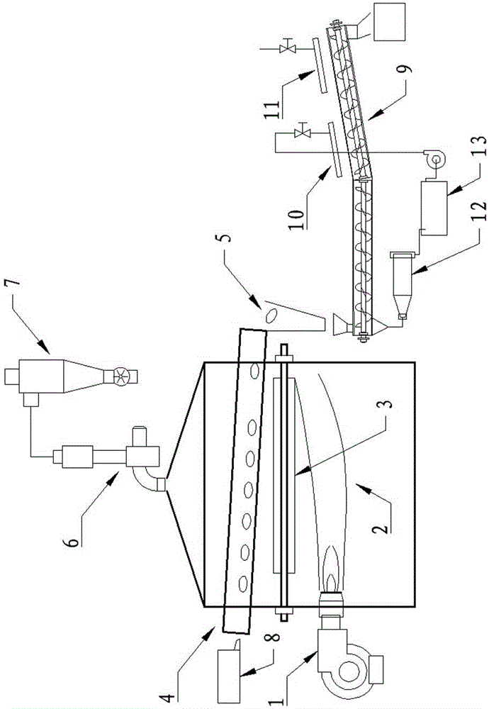 Drum screen type fire peeling device for kiwi fruit