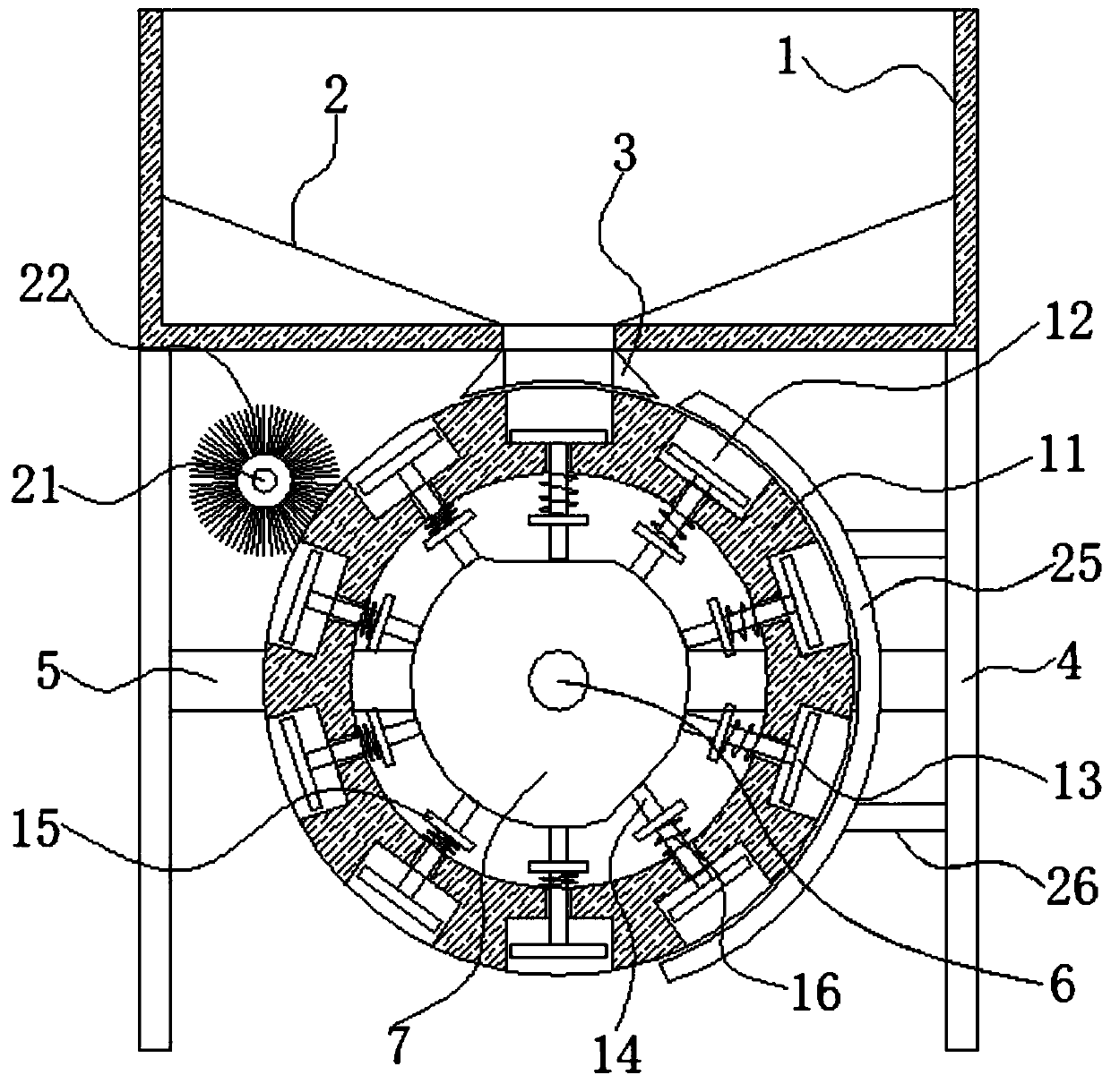 Forming and threshing device used for feed production