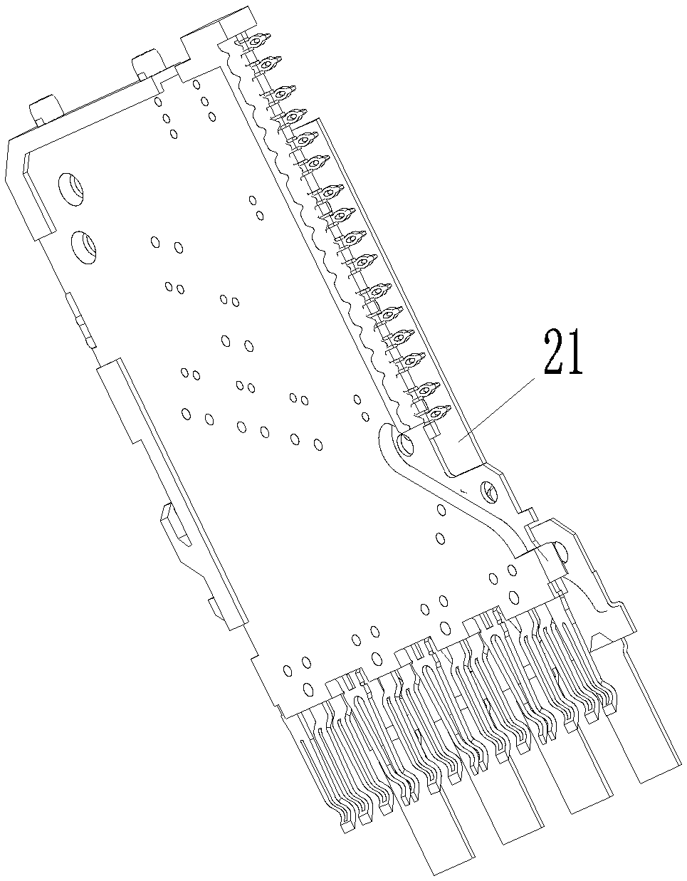 Differential module and fully shielded differential connector using the module