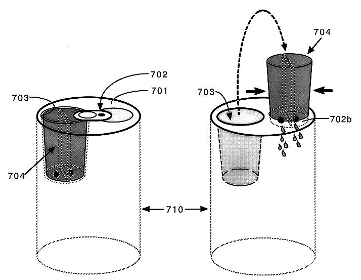 Device for maintaining separate ingredients in liquid food products