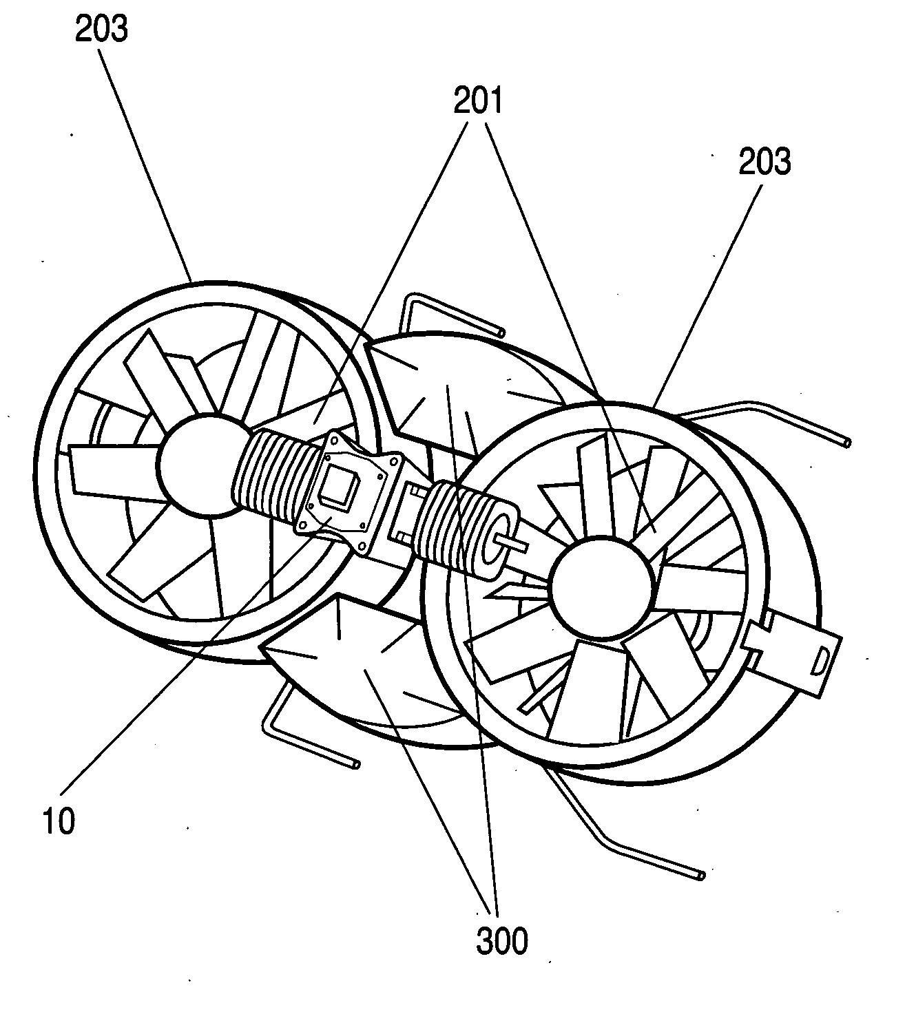 Double ducted hovering air-vehicle