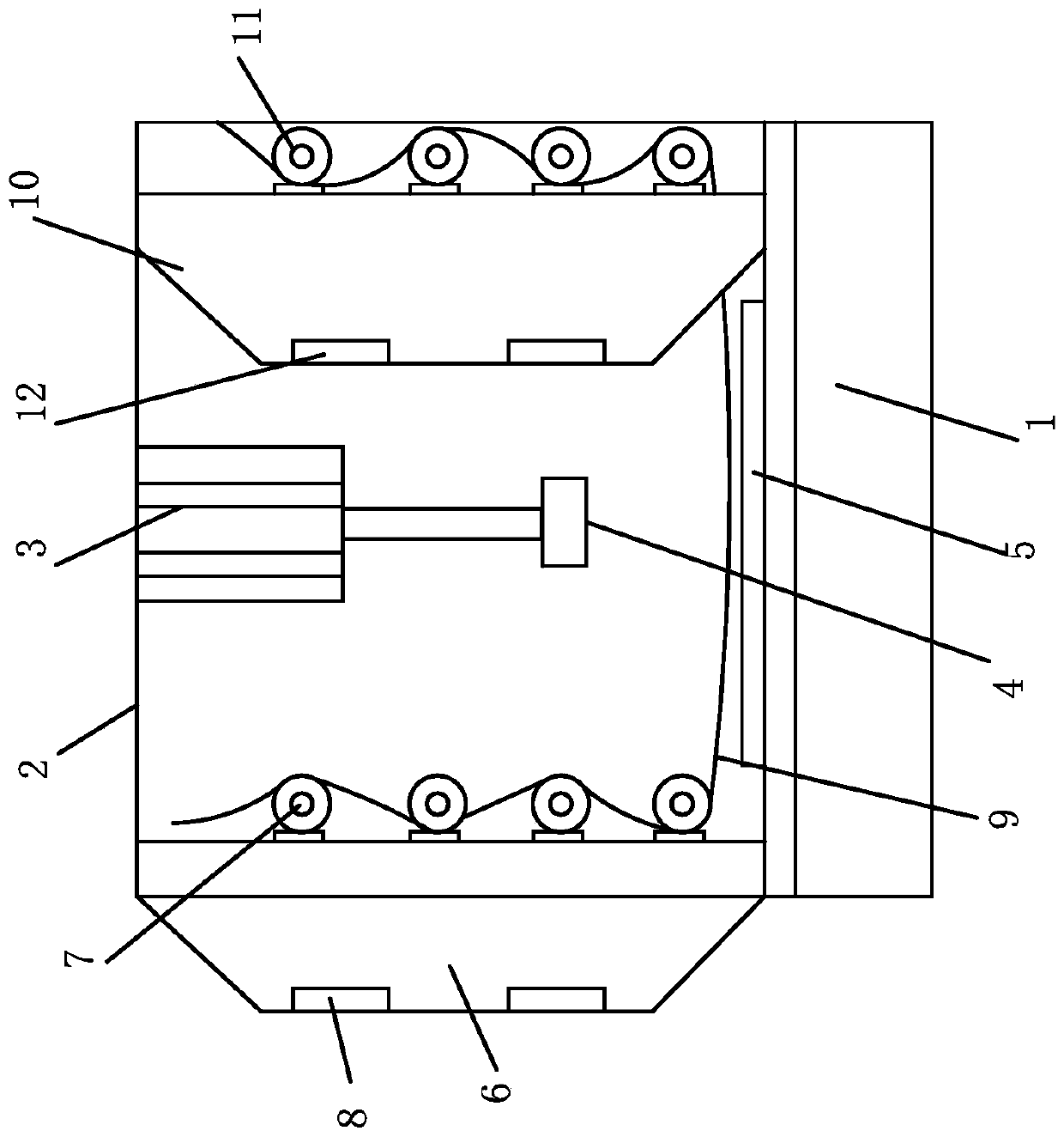 A drying device for an automobile leather spraying machine