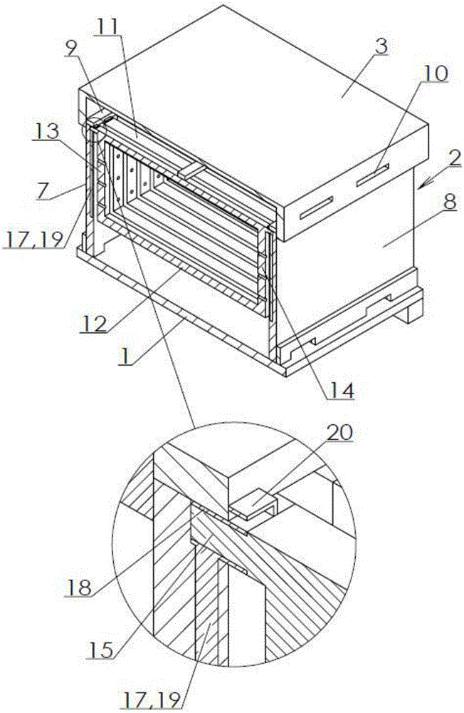 Guide pillar type anti-collision beehive