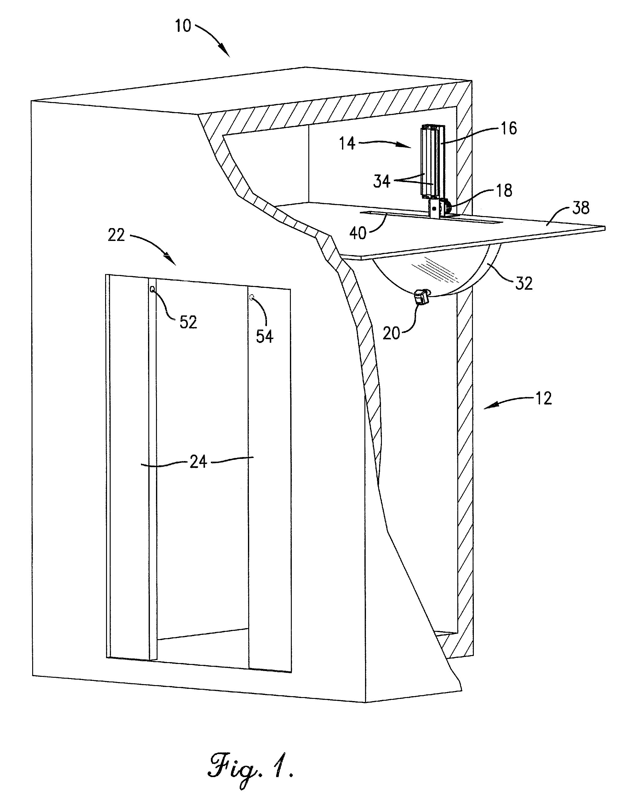 System and method for germicidal sanitizing of an elevator or other enclosed structure