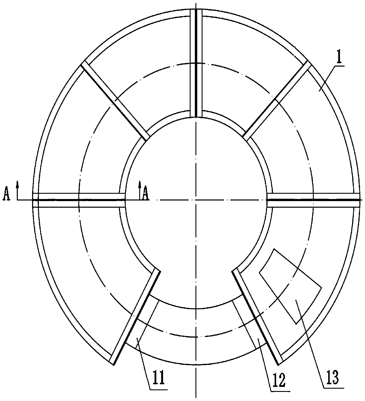 An annular fixed bed combustion furnace applied to powder materials