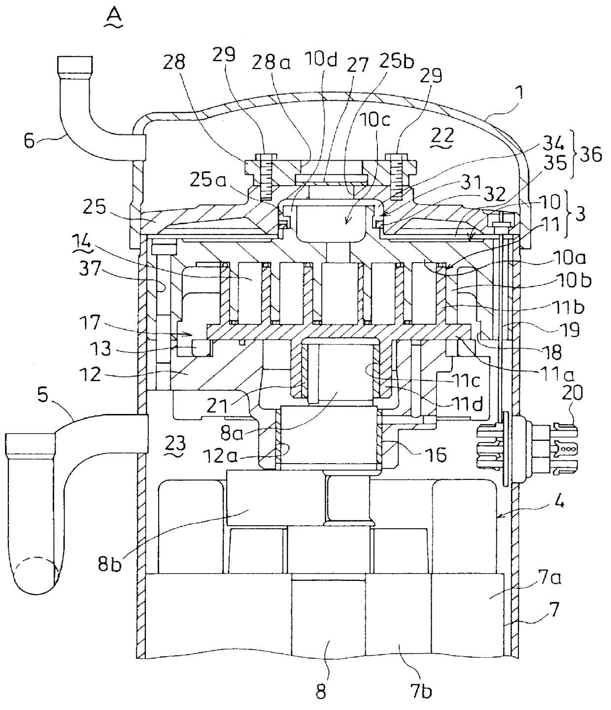 Reverse rotation protection for a scroll compressor using a valve means