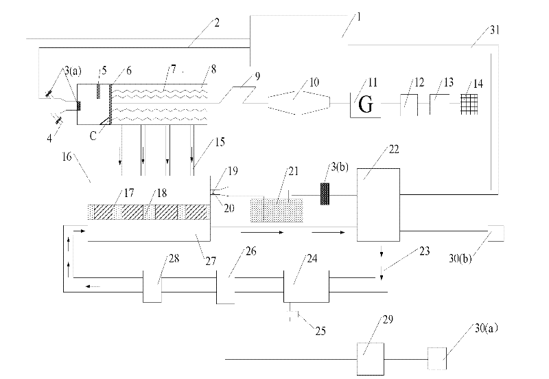 High-efficiency power generation device by utilizing automobile tail gas