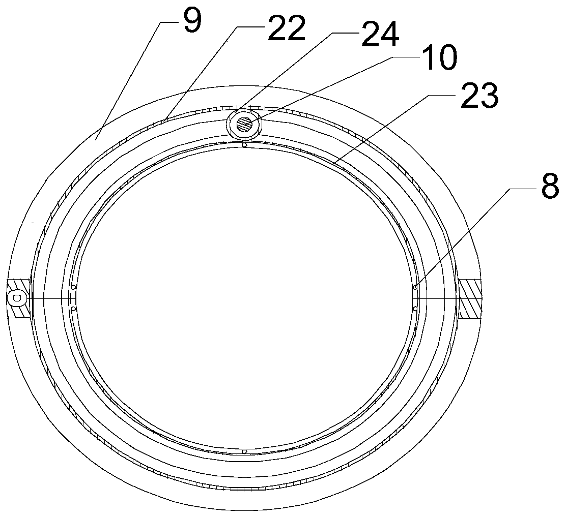 Cleaning device for columnar supporting part of above water drilling platform