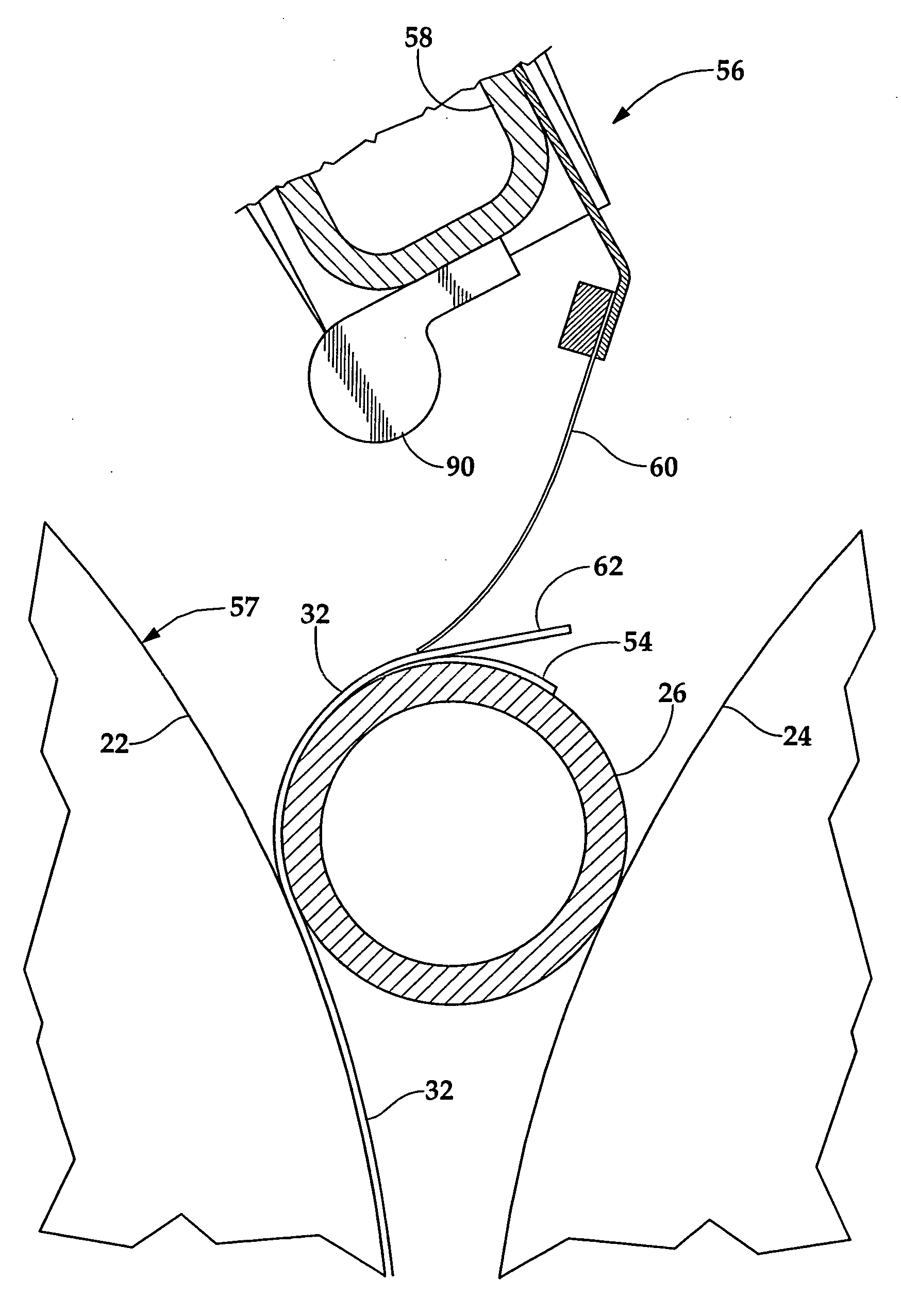 Winder roll starting apparatus for thick webs