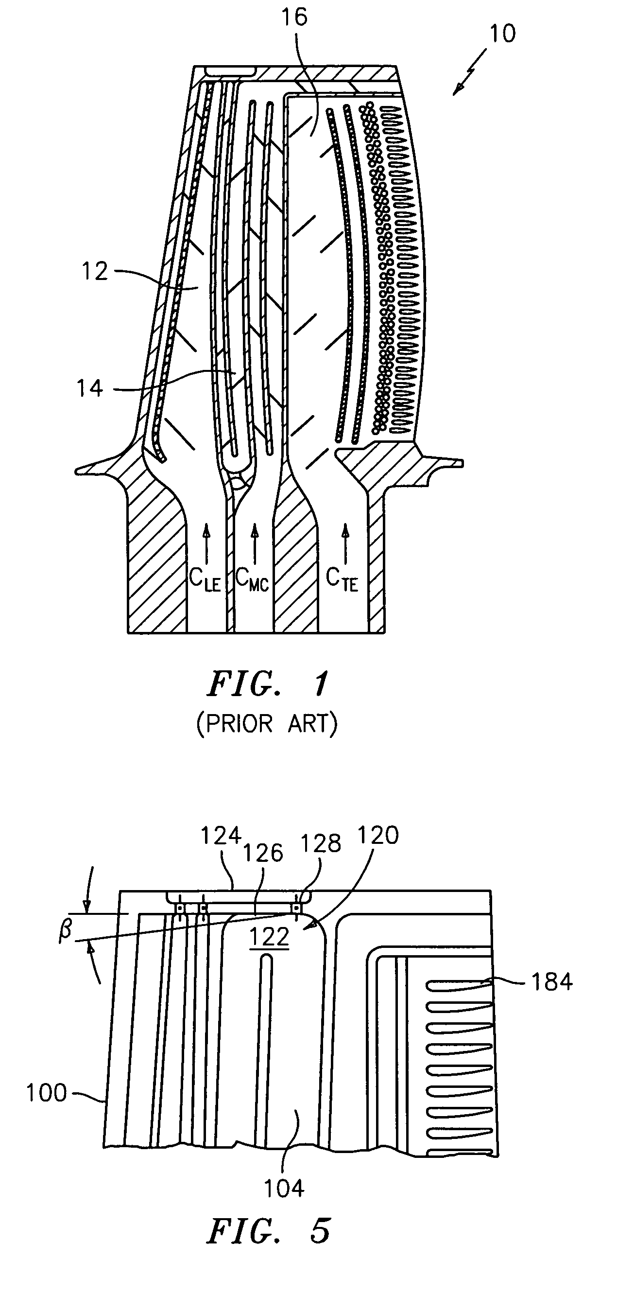 Cooled turbine blade