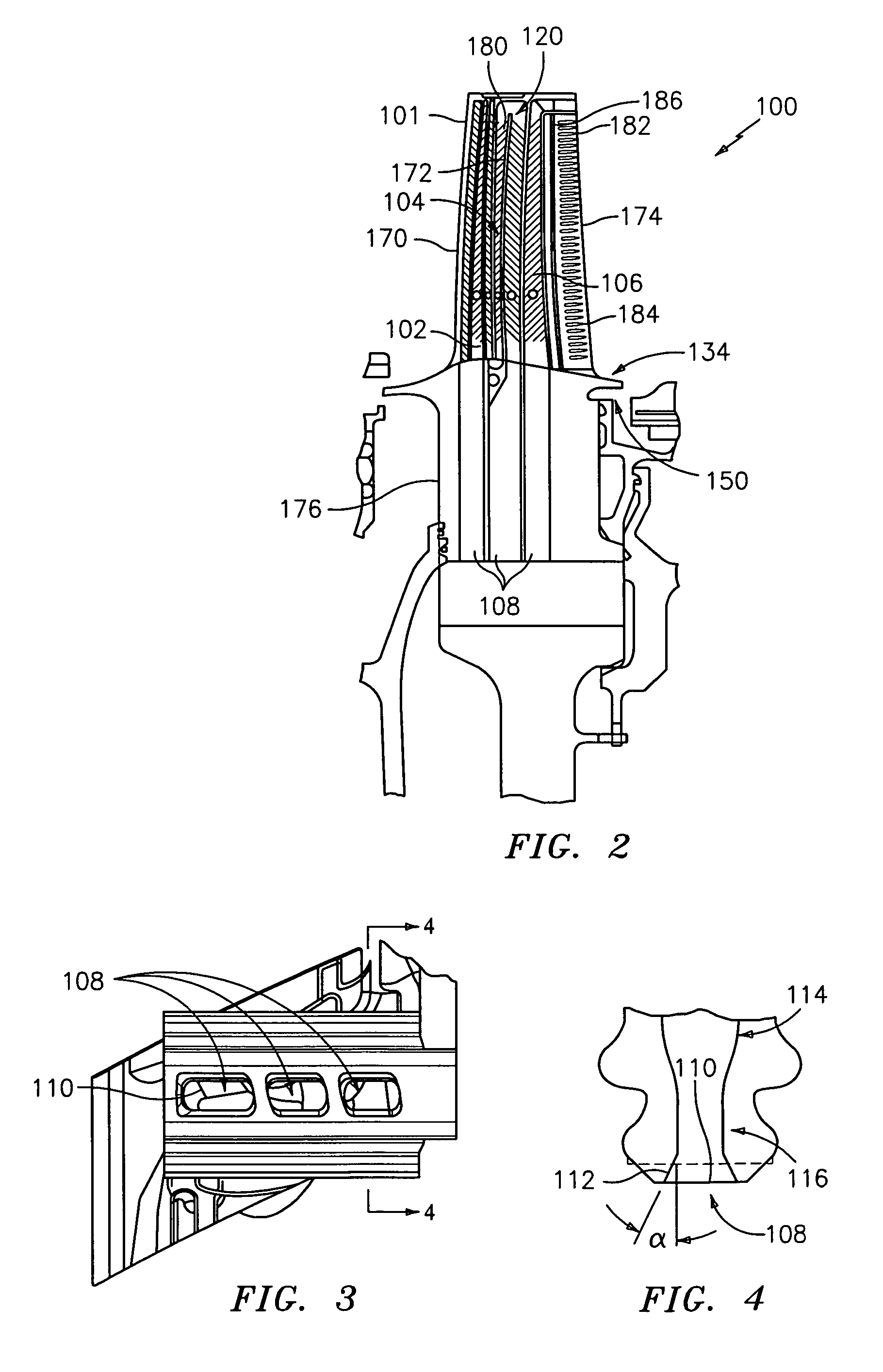 Cooled turbine blade