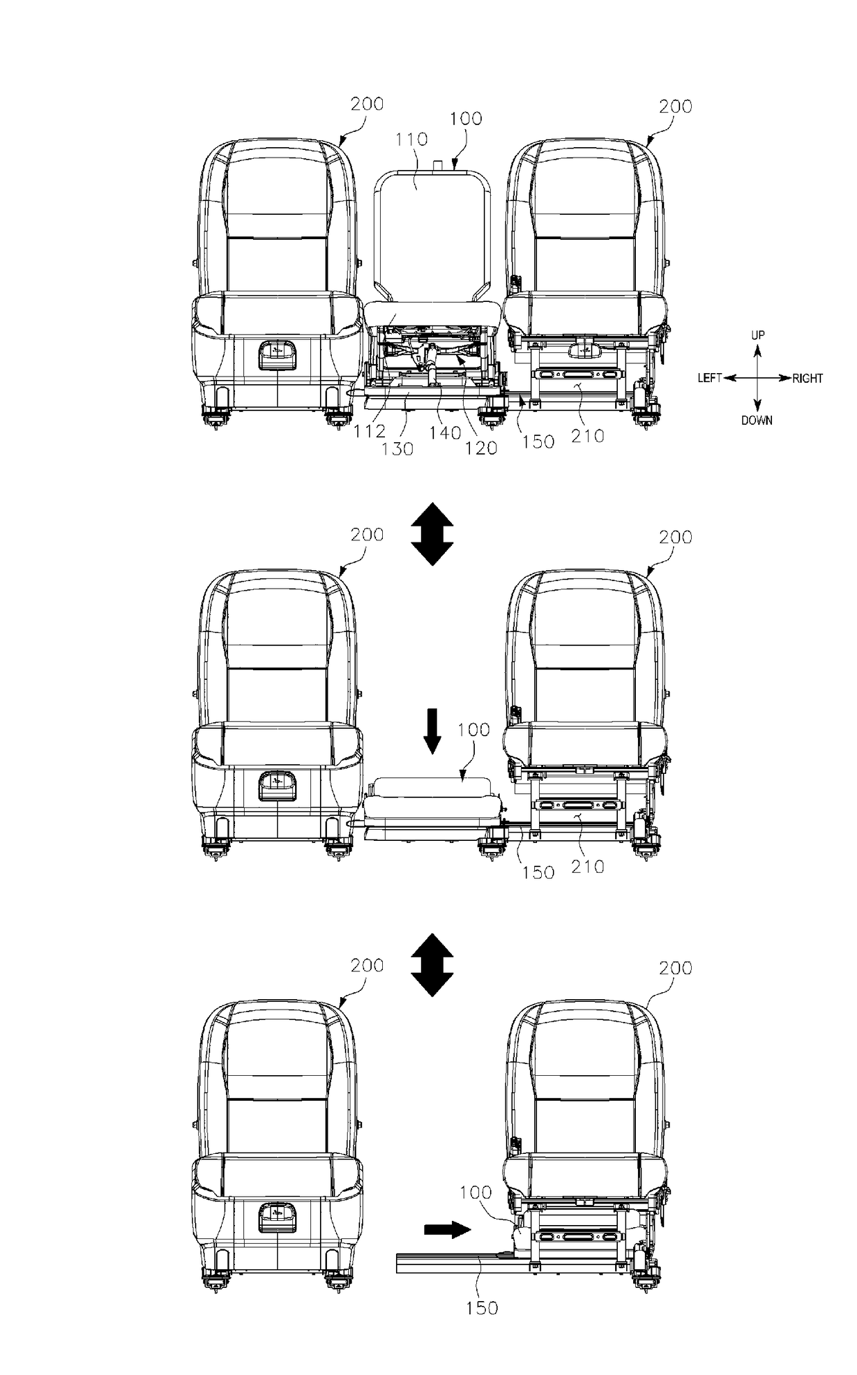 Auxiliary seat storage structure